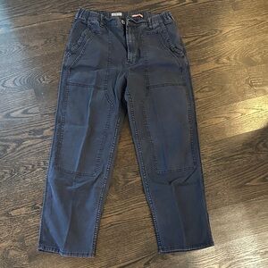 Pilcro Navy Blue Cargo Jeans with Patch Pockets